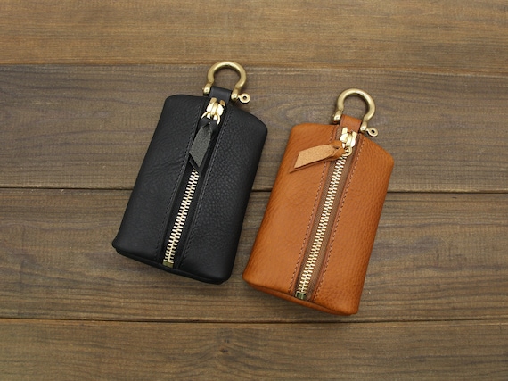 Personalized Leather Zipper Car Key Casekey Bagleather Key 