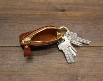 Valet Snap Leather Keychain - House, Car Key Holder, Keyring with Button Snap - Brown - Personalized Gifts, Leatherology
