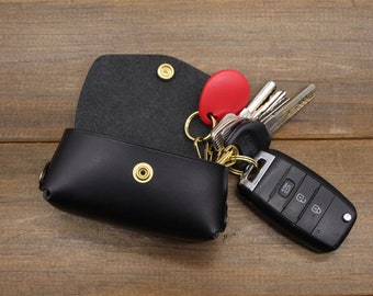 Personalized Leather Zipper Car Key Casekey Bagleather Key 