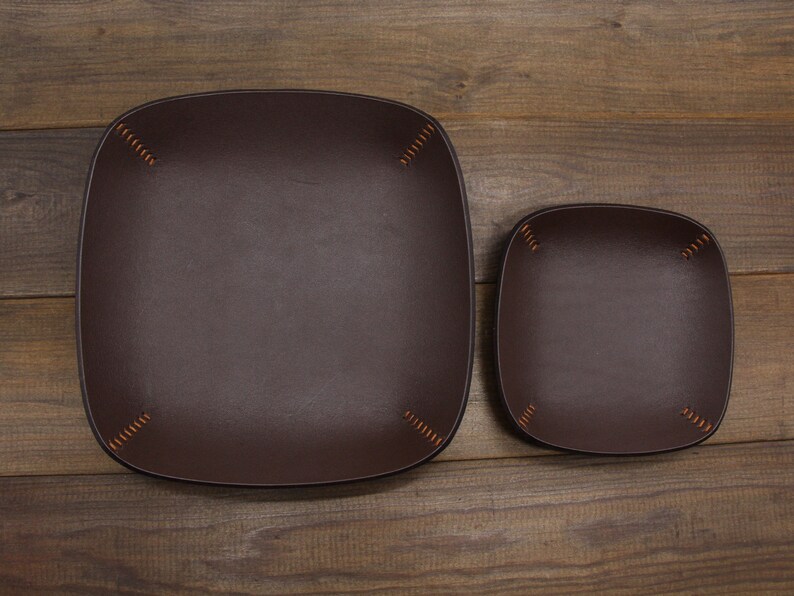 Handmade leather tray Catchall tray leather trayMonogrammed Etsy