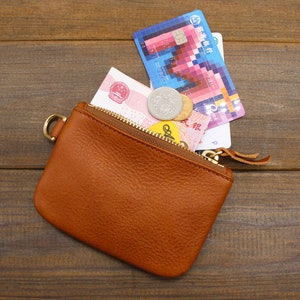 Borsa con cerniera in pelle fatta a mano, borsa per monete in pelle personalizzata, borsa per monete in pelle, custodia per monete, porta carte in pelle, portafoglio in pelle, regalo per lei