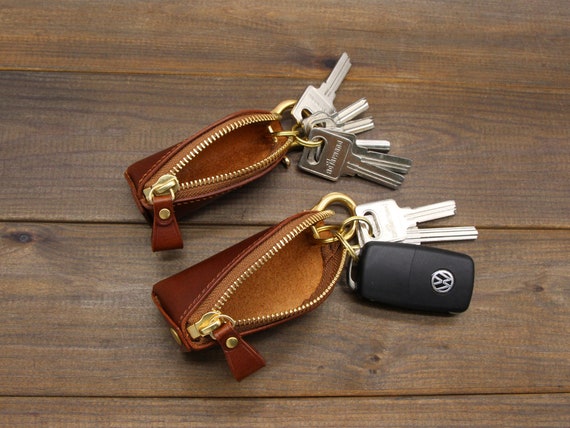 Personalized Leather Zipper Car Key Case,key Bag,leather Key