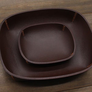 Personalized Tray Leather Valet Tray 3rd Anniversary Gift Leather Tray ...