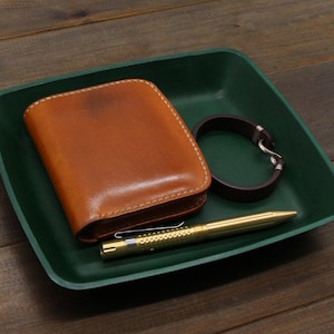 Genuine Leather Valet Tray valet tray leather tray personalized tray leather catch all leather anniversary gift custom leather gift