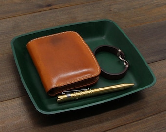 Genuine Leather Valet Tray valet tray leather tray personalized tray leather catch all leather anniversary gift custom leather gift