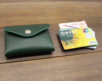 Billetera de cuero minimalista, billetera de tarjeta de cuero, billetera de bolsillo frontal, soporte de tarjeta de crédito de cuero hecho a mano, mini billetera, regalo para él, regalo para ella