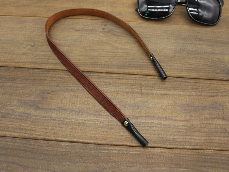 Monogrammed Leather Sunglass Strap,Handcrafted Full-Grain Leather Spectacles Cord,Leather String Sunglasses Holder,Strap for Sunglasses image 7