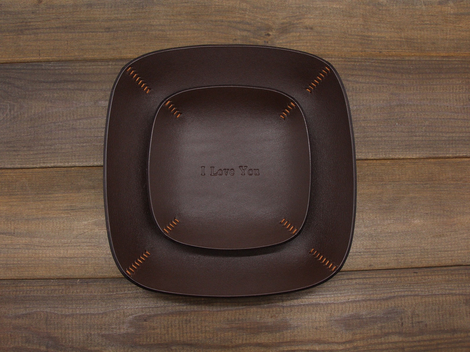 Handmade Leather Tray Catchall Tray Leather Traymonogrammed Etsy