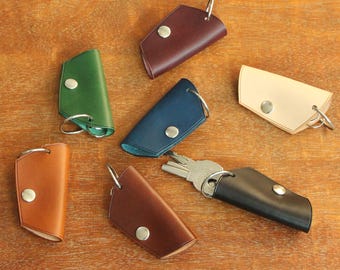 Leder Schlüsselbund Slim Schlüsselhalter Naturleder Schlüsselhalter Minimale Schlüsselhalter Personalisierte Schlüsselanhänger Schlüsselanhänger