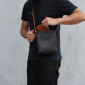 Kleine Ledertasche Leder Crossbody Bag Messenger Ledertasche Herren Schultertasche Vollmaserleder Tasche CrossBody Geschenk für Frauen
