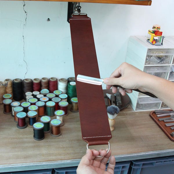 Leather Strop,Barber's Strop,Heavy Duty/Double-sided Polishing Leather Strop,Custom Leather Gift For Him,Anniversary Gift,Father's Gift