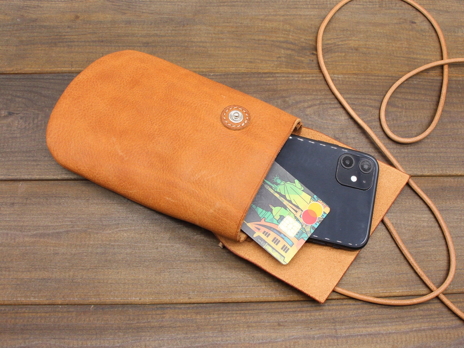 Mobile Phone Shoulder Bagphone Sling Bag Leather Phone Etsy