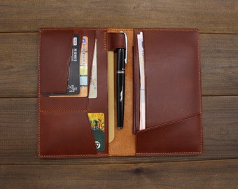 Organizador de viajes de cuero Leather Journal Leather Passport Wallet Passport Holder Funda de diario de cuero para notas de campo Notebook regalo de viaje