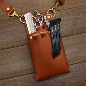 Custodia per forbici in pelle personalizzata, borsa porta forbici in pelle fatta a mano per strumenti da parrucchiere, borsa per attrezzi da toelettatura, custodia per forbici da parrucchiere
