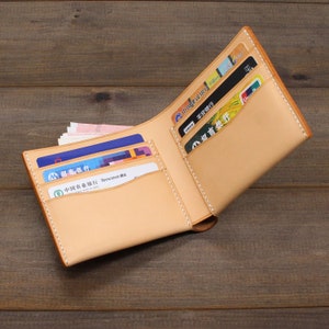 Cartera de cuero personalizado Hombre cartera de cuero hombres cartera bifold cartera padrinos regalo minimalista cartera cumpleaños regalo bolsillo bolsillo cartera