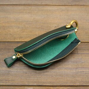 Llavero de cuero para coche, Estuche de cuero con cremallera para llaves de coche, Bolso para llaves, Porta llaves de cuero, Estuche para llaves hecho a mano, Organizador de llaves, Bolsillo de cuero para llaves imagen 5