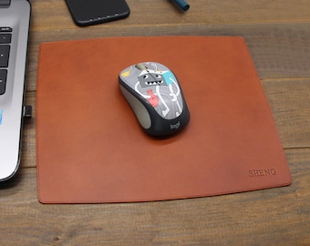 Handcrafted Custom Mouse Pad, Grain Leather Mouse Pad,Personalized Extended Mouse Pad,Leather desk mat,Gaming Mouse Pad,Desk Accessories