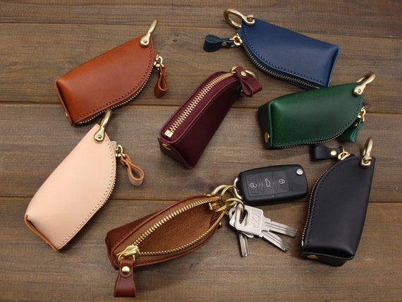 Handmade Leather Zipper Car Key Casekey Bagleather Key 