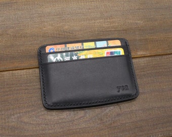 Leather card wallet Leather wallet Personalized Minimalist Wallet  credit card holder Leather Card case Gift Wallet front pocket wallet