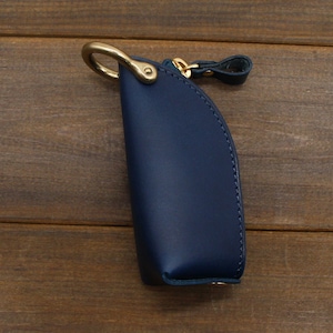 Handmade Leather Zipper Car Key Case,Key Bag,Leather key holder,Leather key pouch,Key Organizer,Leather Key Pocket,Leather car keychain Dark Blue