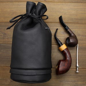 Leather pipe bag,Leather bag for 3 pipes,Personalized pipe pouch,Smokers kit case,Leather pipe case,Pipe holder,Tobacco smokers gift