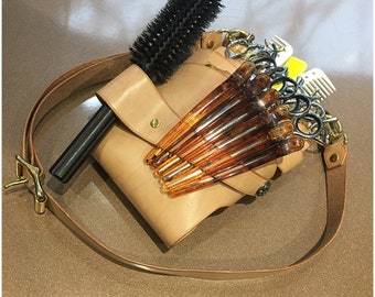 Bolsa porta tijeras de cuero hecha a mano para herramientas de peluquería Estuche para tijeras Estuche de cuero para tijeras Estuche para tijeras de peluquero Funda para tijeras