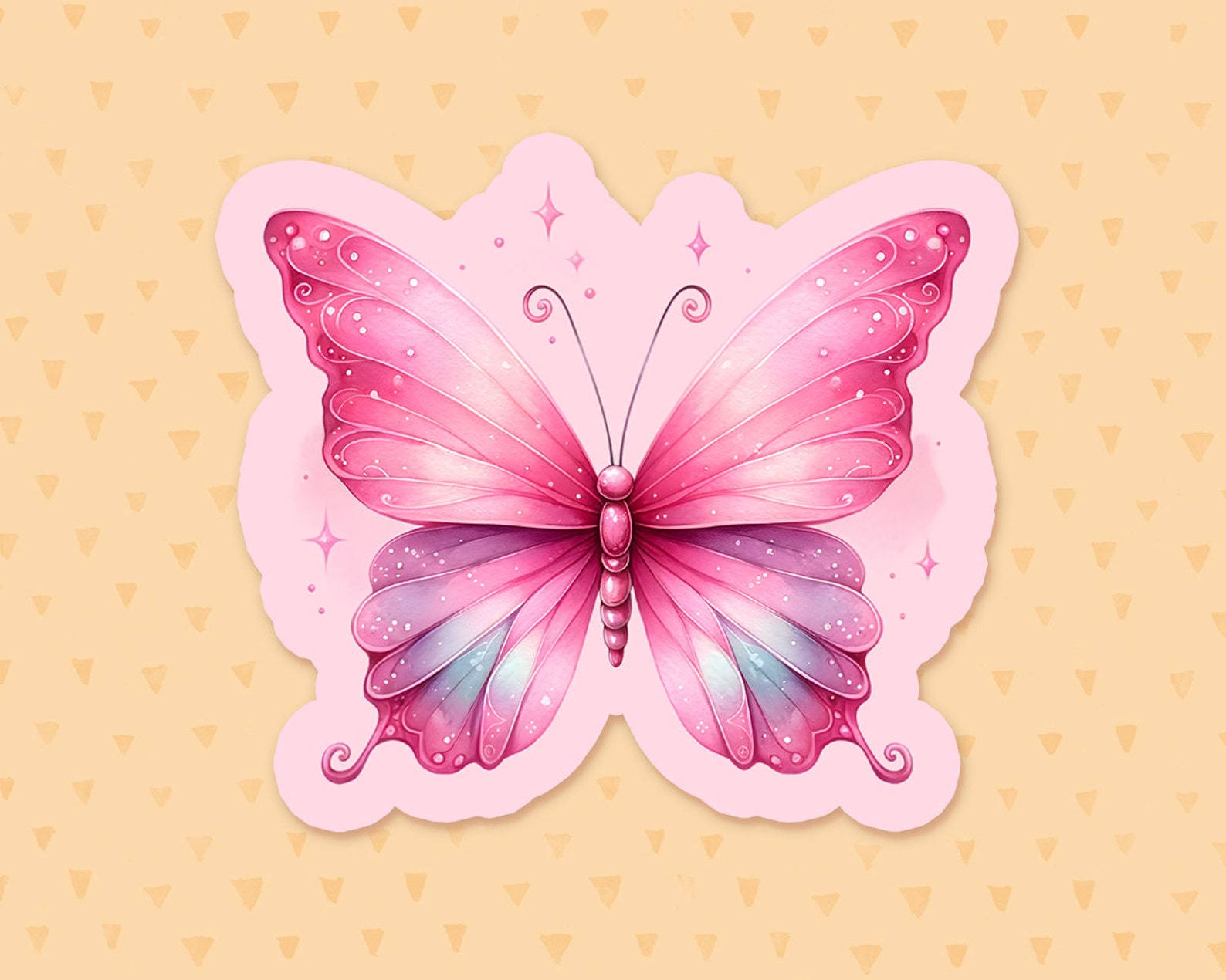 Butterfly Sticker, Pink Sticker, Waterbottle Sticker, Insect Sticker ...