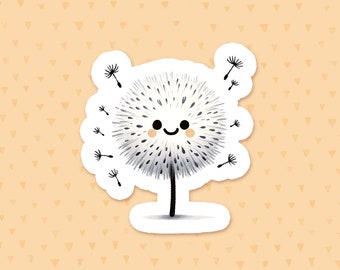 Dandelion Sticker, Wildflower Sticker, Plant Sticker, Spring Water Bottle Sticker, Floral Phone Case Sticker, Gift For Flower Lovers