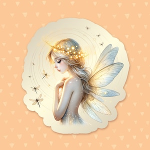 Firefly Fairy Sticker, Cottagecore Sticker, Fairycore Sticker, Fantasy Sticker, Magical Sticker, Faerie Sticker, Fairy Waterbottle Sticker