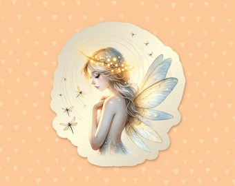 Firefly Fairy Sticker, Cottagecore Sticker, Fairycore Sticker, Fantasy Sticker, Magical Sticker, Faerie Sticker, Fairy Waterbottle Sticker
