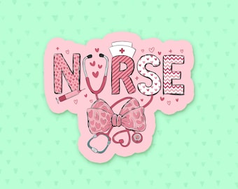 Nurse Sticker, RN Sticker, Registered Nurse Sticker, Nursing Student Sticker, Coquette Sticker, Nurse Gift, Gift For Mom, Gift For Nurses