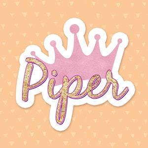 Personalized Princess Crown Sticker, Princess Sticker, Tiara Sticker, Custom Name Sticker, Water Bottle Sticker, Gift For Daughter