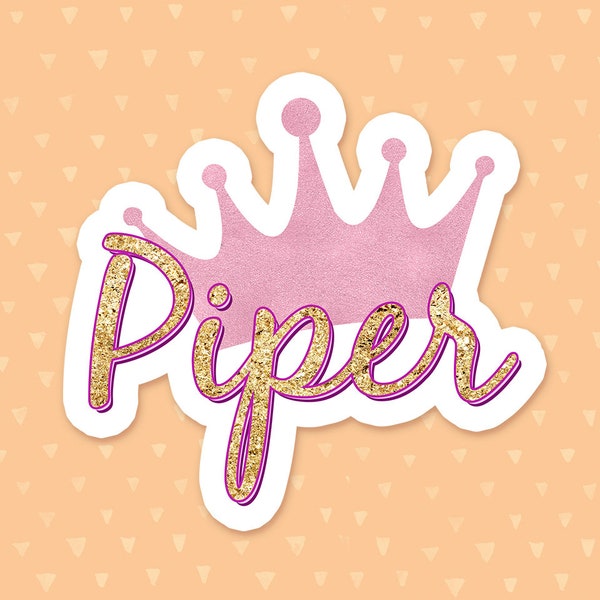 Personalized Princess Crown Sticker, Princess Sticker, Tiara Sticker, Custom Name Sticker, Water Bottle Sticker, Gift For Daughter
