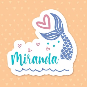 Personalized Mermaid Sticker, Mermaid Tail Sticker, Mermaid Scale Sticker, Custom Water Bottle Sticker, Gift For Mermaid Lovers
