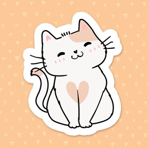 Cat Sticker, Kitten Laptop Sticker, Water Bottle Sticker, Journal Stickers, Cute Phone Case Sticker, Waterproof Sticker, Gift For Cat Moms