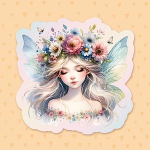 Pastel Fairy Sticker, Cottagecore Sticker, Fairycore Sticker, Fantasy Sticker, Magical Sticker, Faerie Sticker, Fairy Waterbottle Sticker