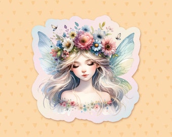 Pastel Fairy Sticker, Cottagecore Sticker, Fairycore Sticker, Fantasy Sticker, Magical Sticker, Faerie Sticker, Fairy Waterbottle Sticker
