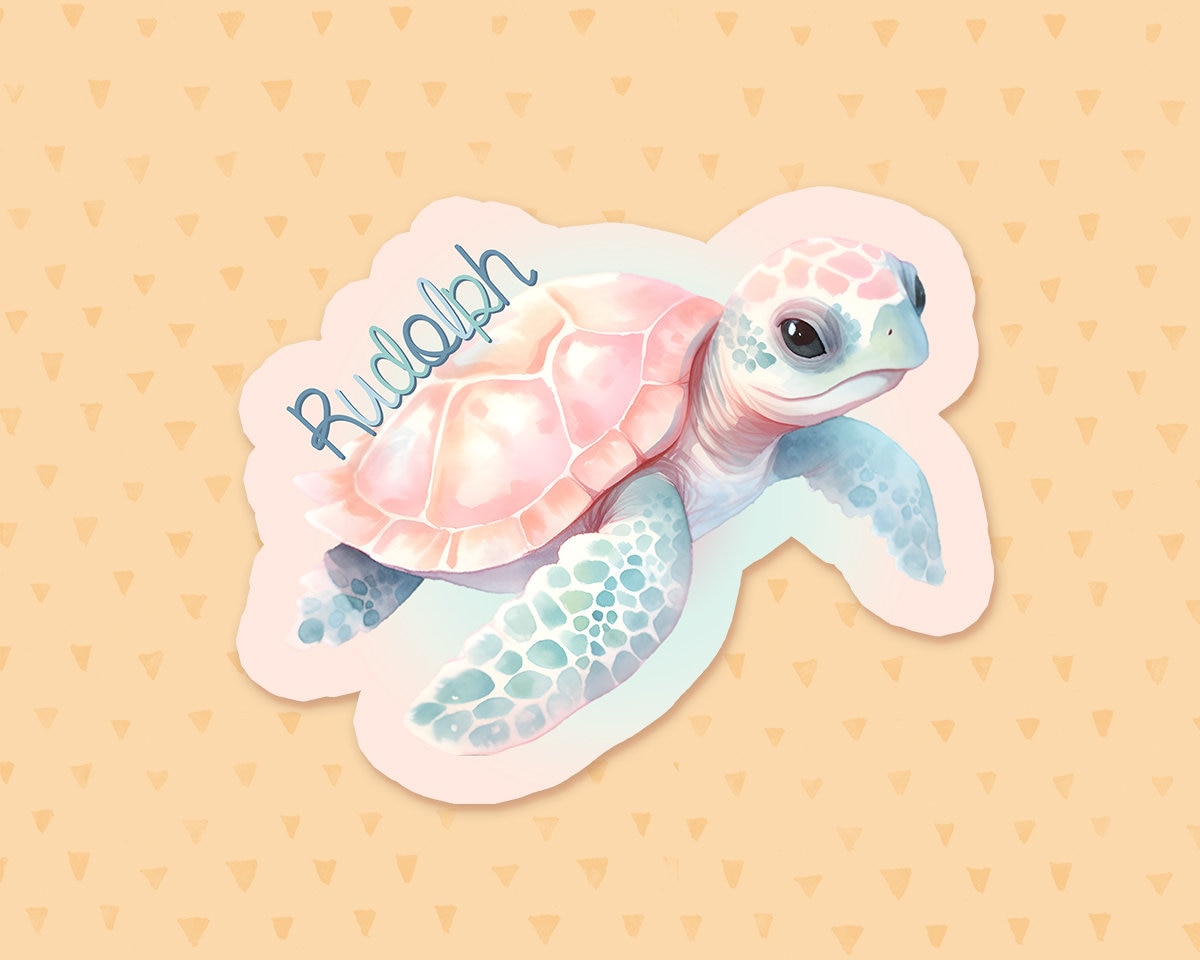 Turtle Name Sticker Personalized Turtle Sticker, Turtle Name Sticker, Tortoise Sticker ...