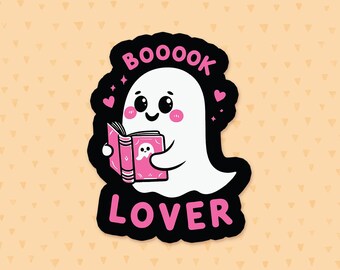 Booook Lover Sticker, Reading Quote, Halloween Book Sticker, Ghost Sticker, Bookish Sticker, Book Lover Gift, Bookworm Gift, Ereader Sticker