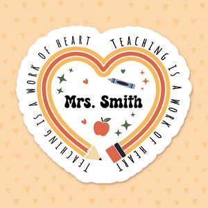 Personalized Teacher Sticker, School Sticker, Teacher Appreciation Sticker, Pencil Design, Teacher Water Bottle Sticker, Gift For Teachers