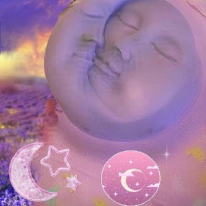 may flower moon soap, lavender vanilla scented shea butter soap