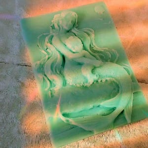 mermaid soap bar, strawberry scented shea butter soap
