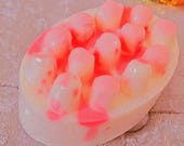 vegan massage soap bar, pink champagne marshmallow scented