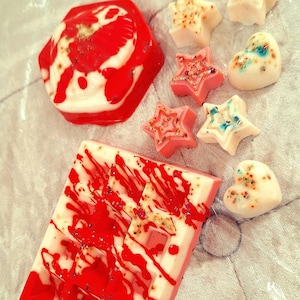 peppermint christmas soap set, vegan sugarplum seasoap,