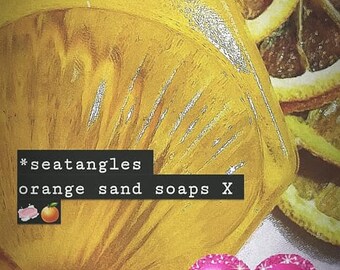 orange soap, scented soap, cinnamon, soap gift, vegan cruelty free * seatangles orange sand soap