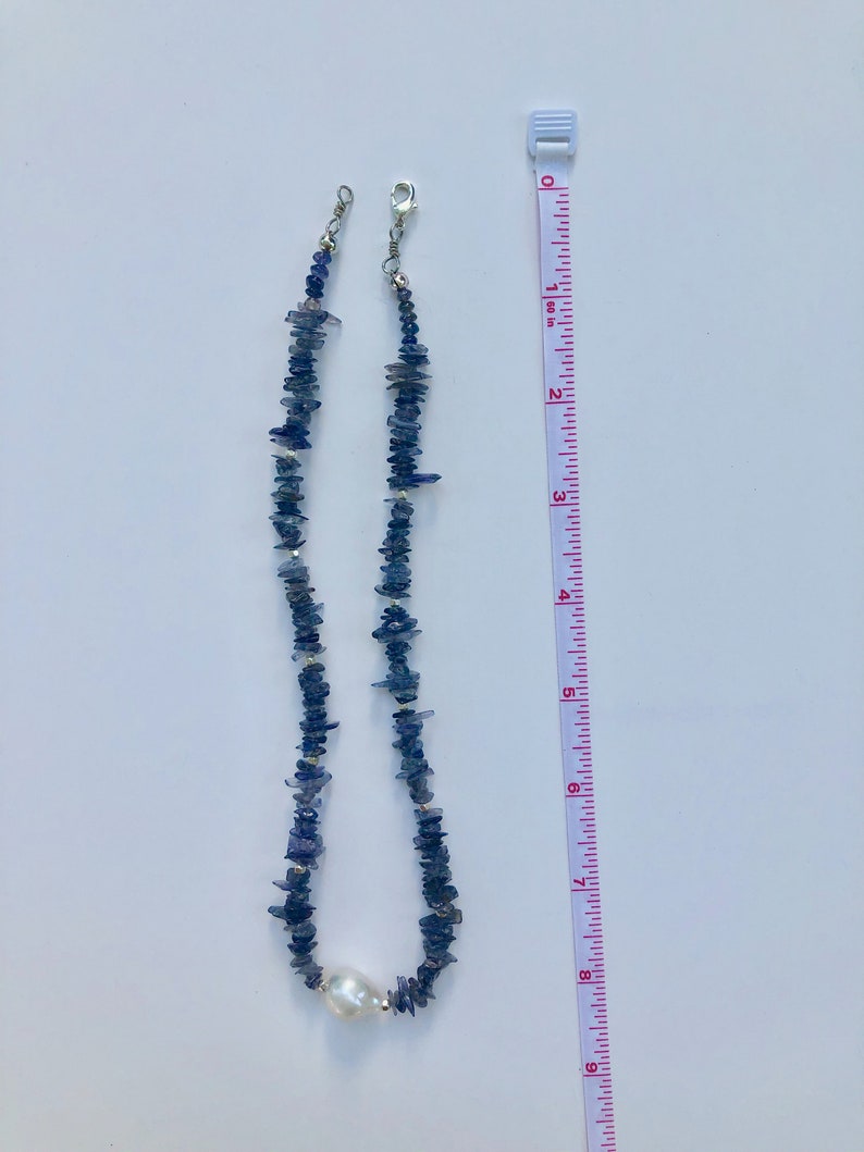 Aventurine Stone and Large Baroque Peal Necklace with Sterling Silver Square Beads Amazonite Labradorite Gift Pearl Necklace Iodite
