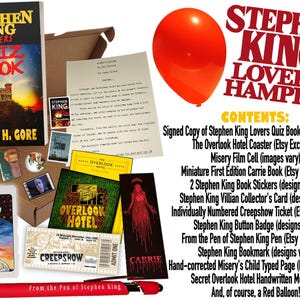 Stephen King Lovers Hamper (Letterbox Gift) with SIGNED COPY of Stephen King Lovers Quiz Book by Killian H. Gore (Etsy Exclusive Book)