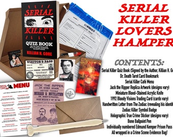 Serial Killer Lovers Hamper (Letterbox Gift) with SIGNED COPY of Serial Killer Quiz Book by Killian H. Gore