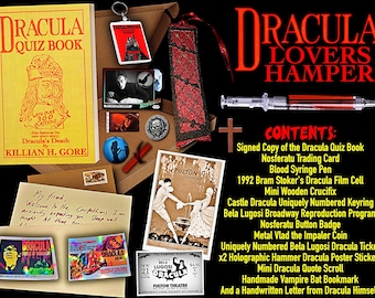Dracula Lovers Hamper (Letterbox Gift) with SIGNED COPY of the Dracula Quiz Book by Killian H. Gore