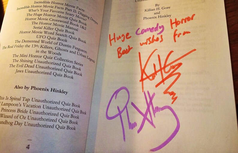 Garth Marenghi's Darkplace Unauthorised Quiz Book by Killian H. Gore and Phoenix Hinkley SIGNED COPY image 4